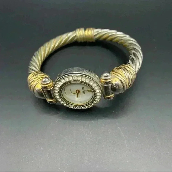 PEUGEOT Women Wristwatch Gold-tone Crystal Stainless Steel Back Bangle Bracelet - Picture 2 of 10